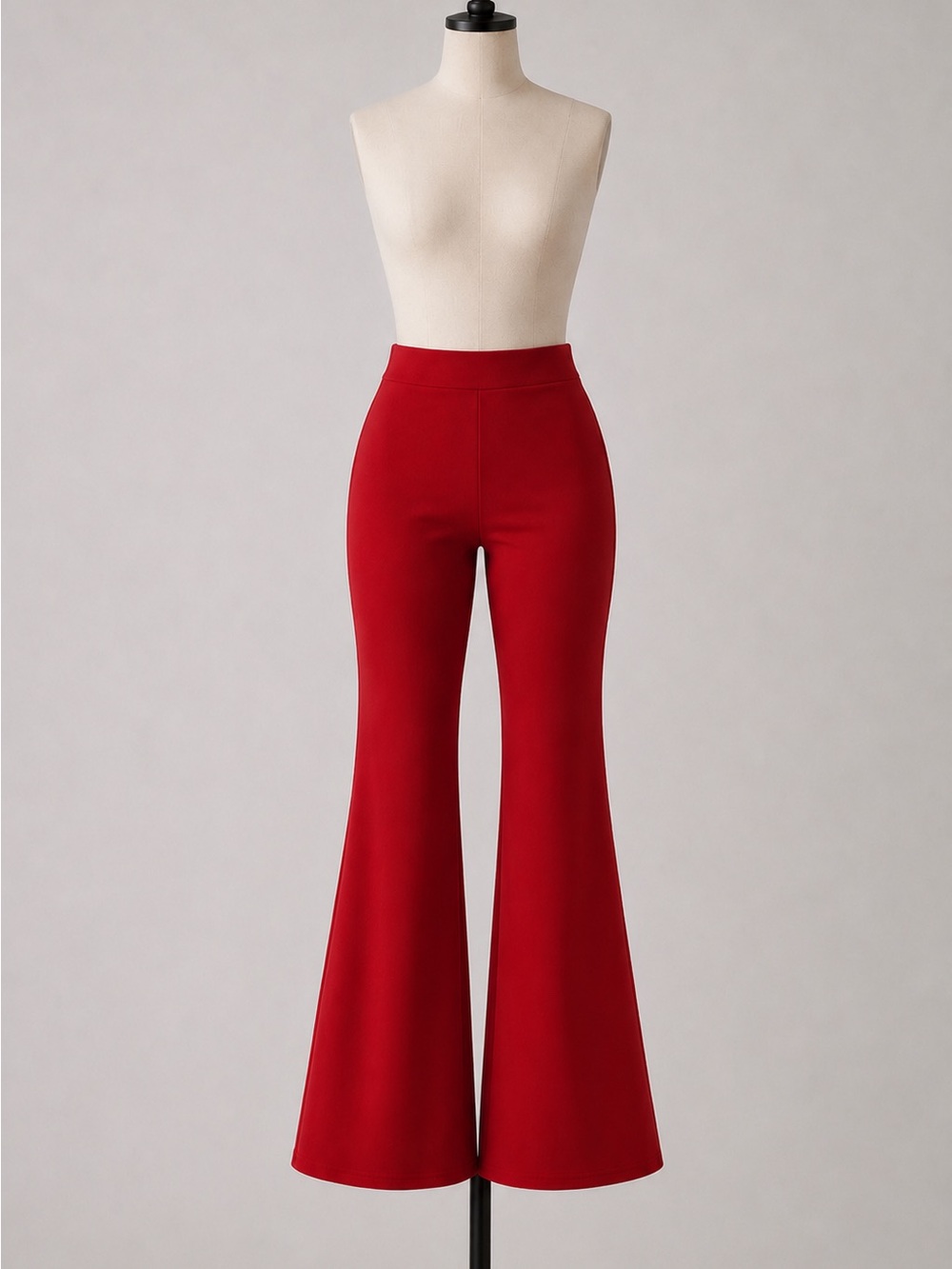 Women's Red Flare Ponte Pants